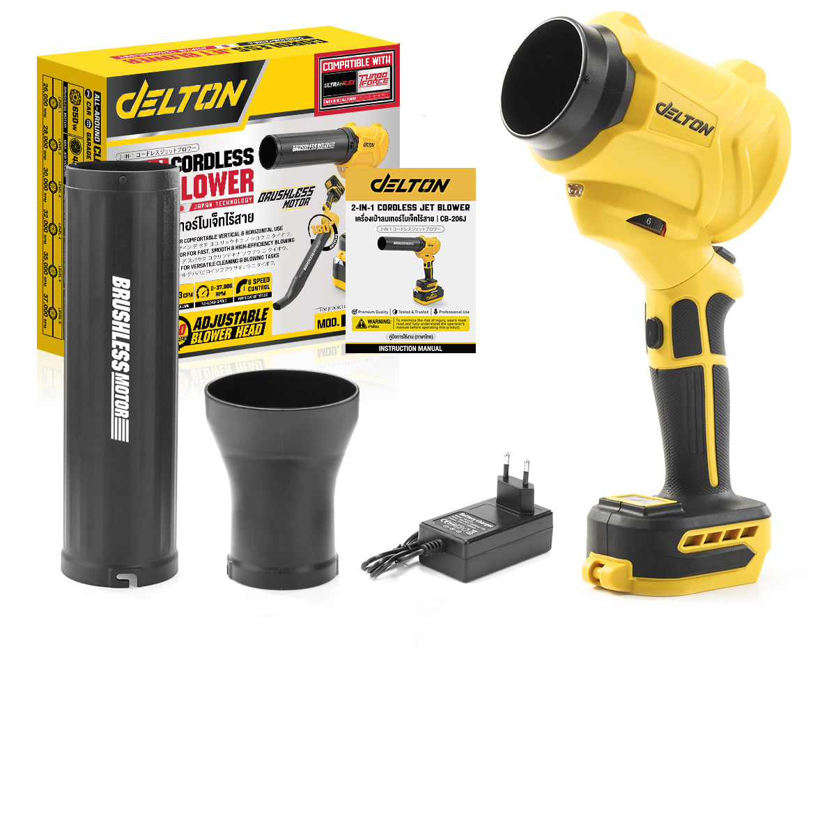 เครื่องเป่าลมเจ็ทไร้สาย DELTON 2-IN-1 (เฉพาะเครื่องเปล่า) รุ่น CB-206J 20V_1